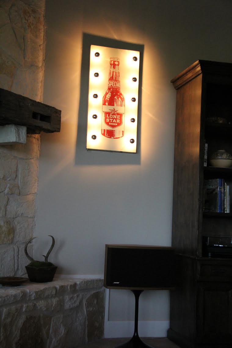 Repurposed Lone Star Beer Sign Wall Sconce