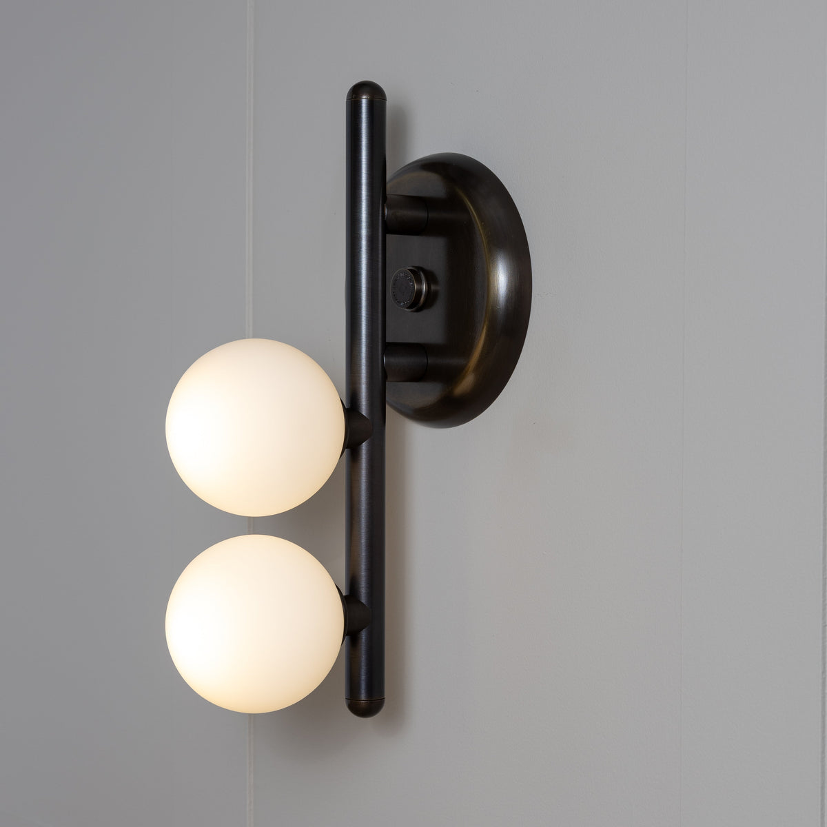 Brass Two Globe Wall Sconce