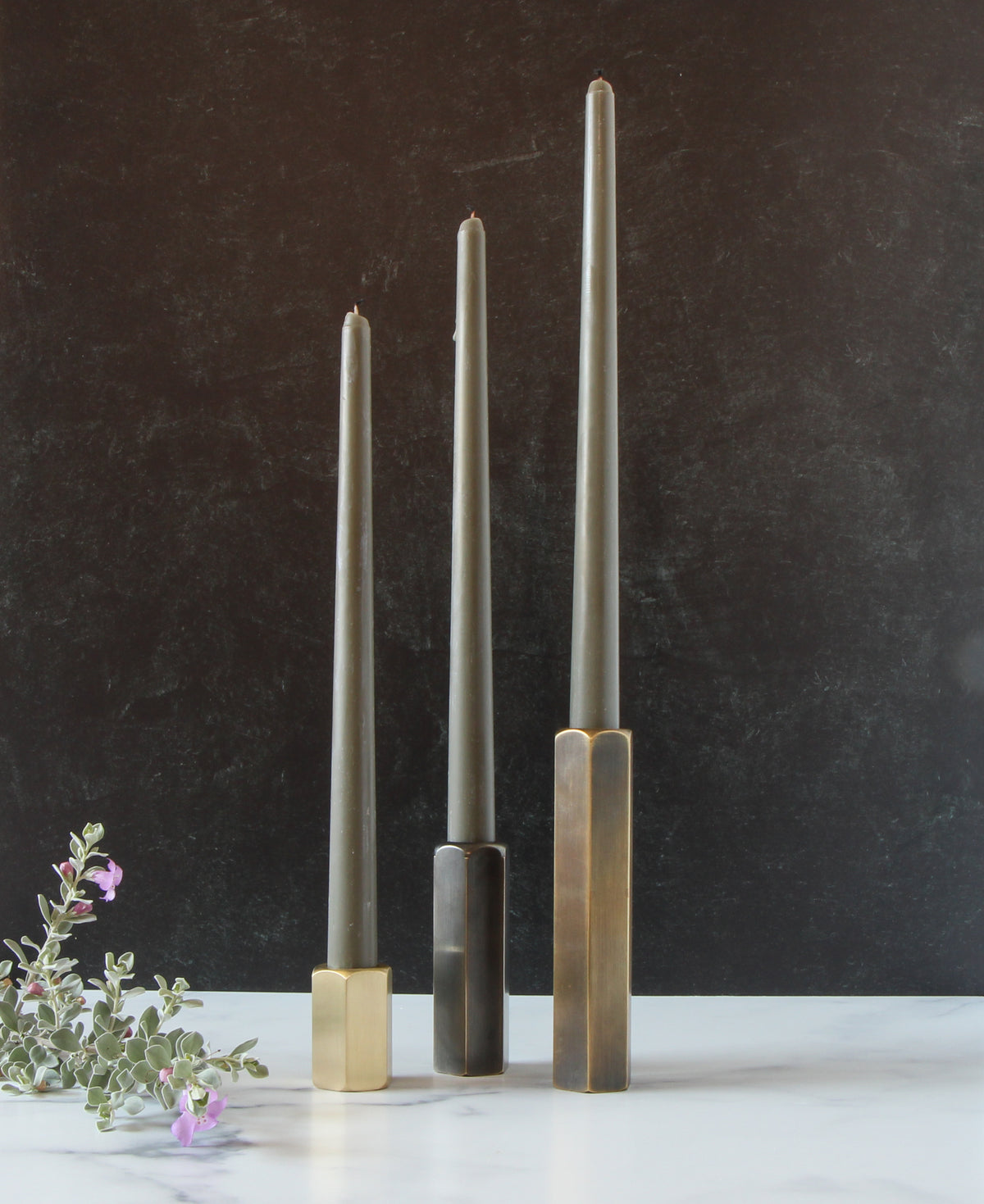 Brass Hexagon Candleholder