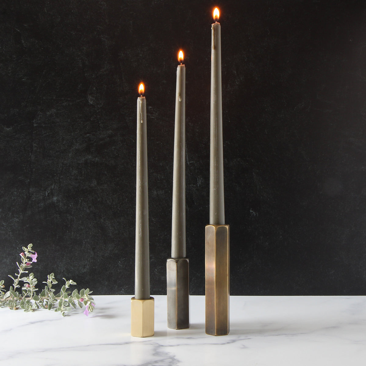 Brass Hexagon Candleholder