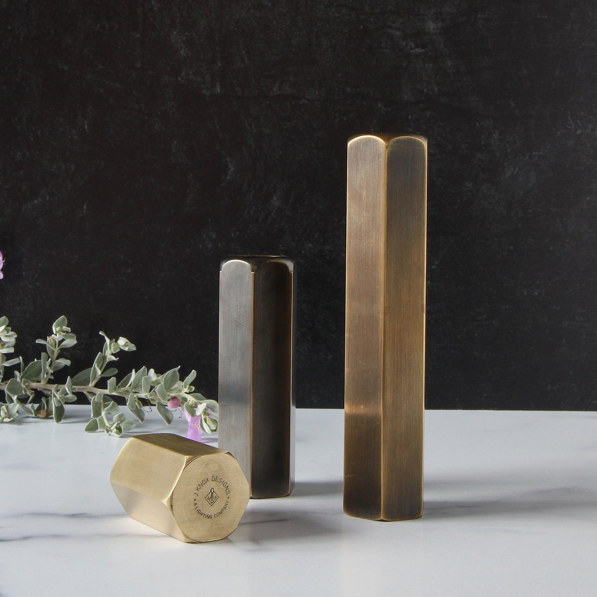 Brass Hexagon Candleholder