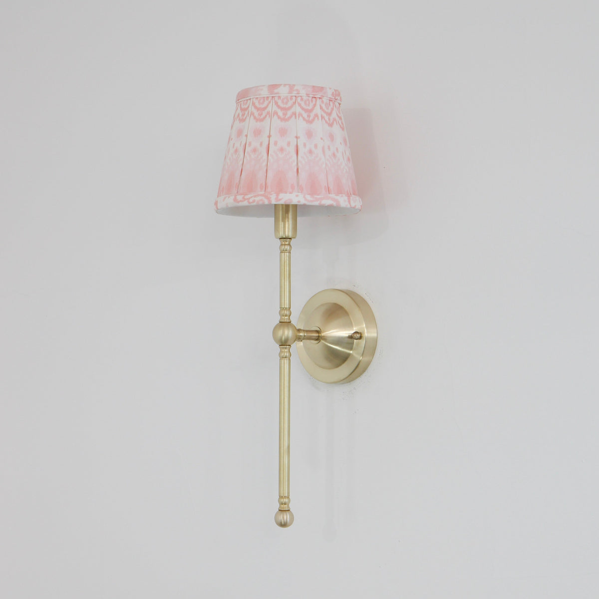Pink and White Box Pleat Sconce