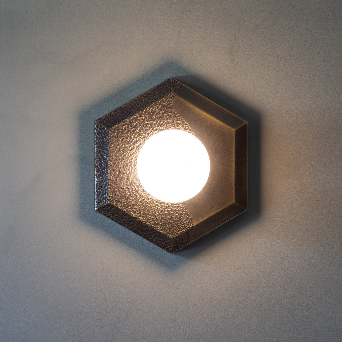 Textured Hexagon Wall Sconce