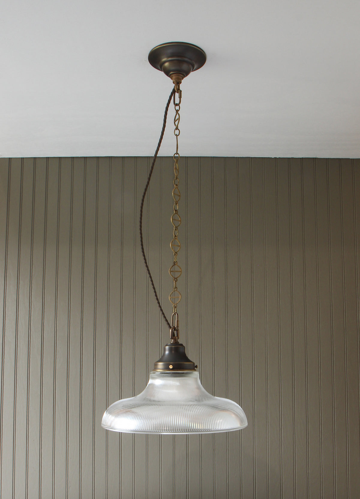 Prismatic Shade Brass Pendant