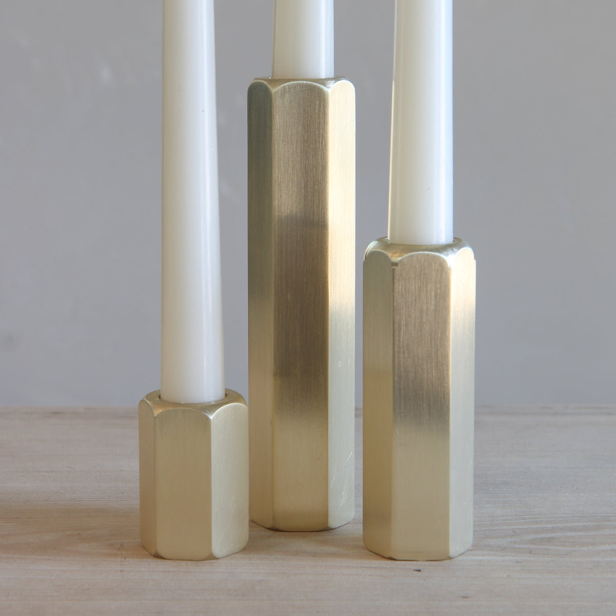 Brass Hexagon Candleholder