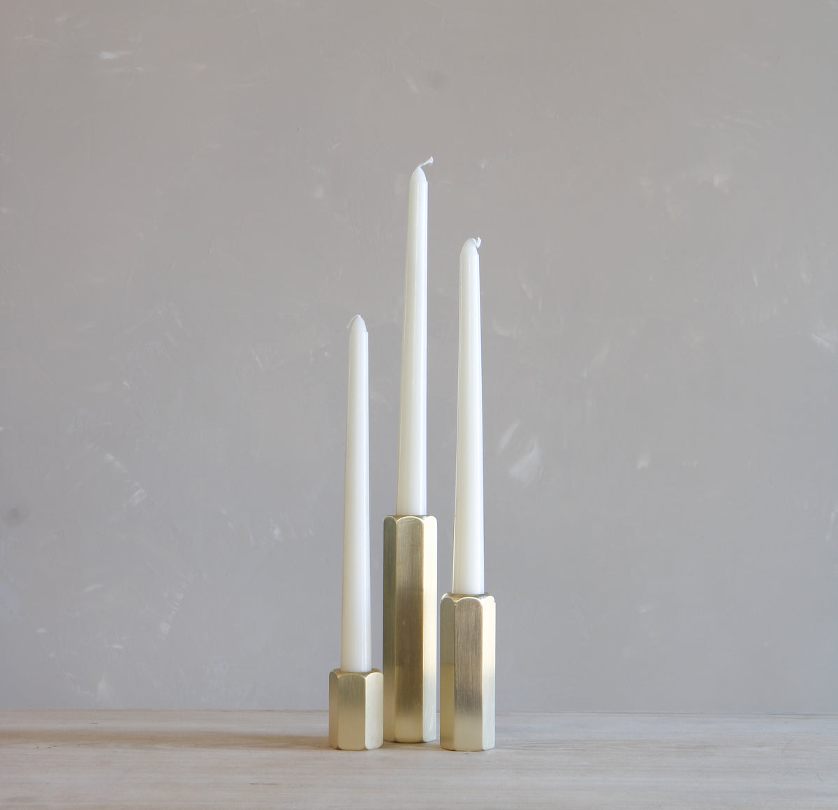 Brass Hexagon Candleholder