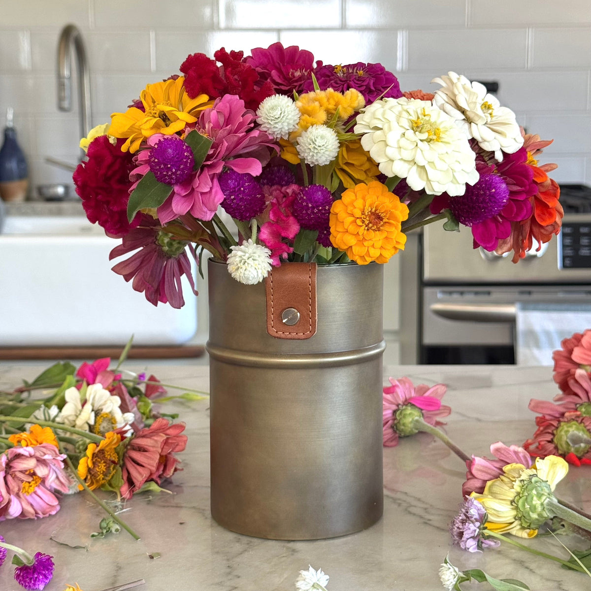 Brass Flower Canister