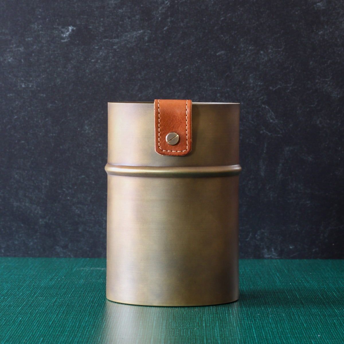 Leather and Brass Canister