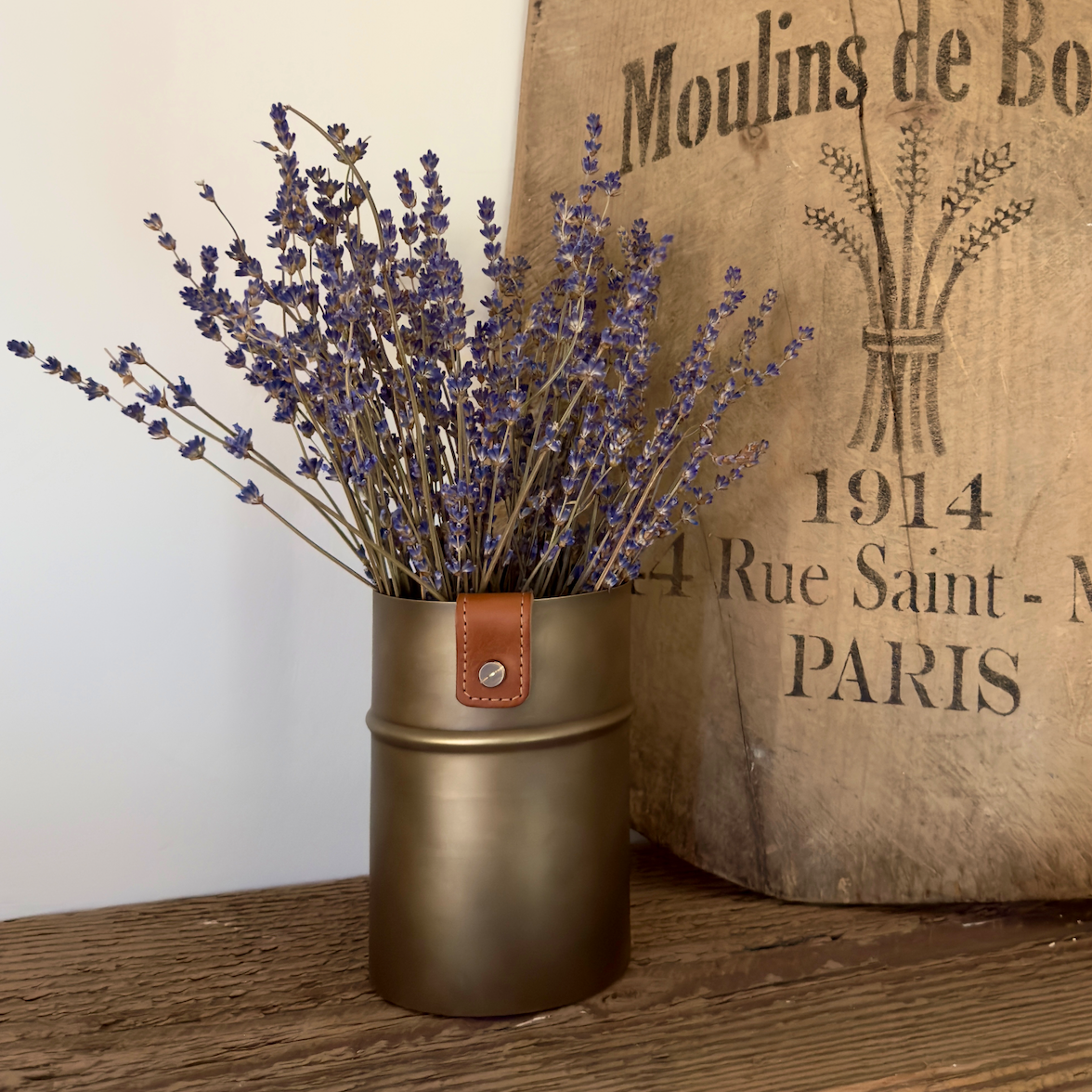 Brass Canister for Flowers