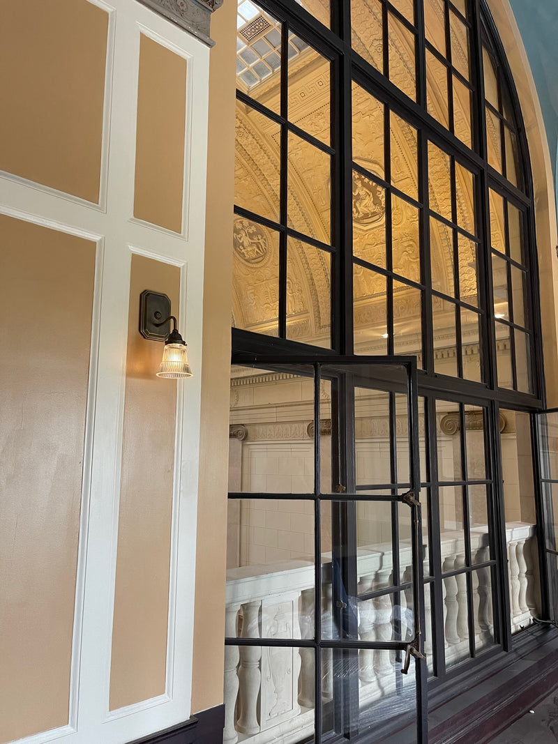 Brass Wall Sconce w/Prismatic Shade