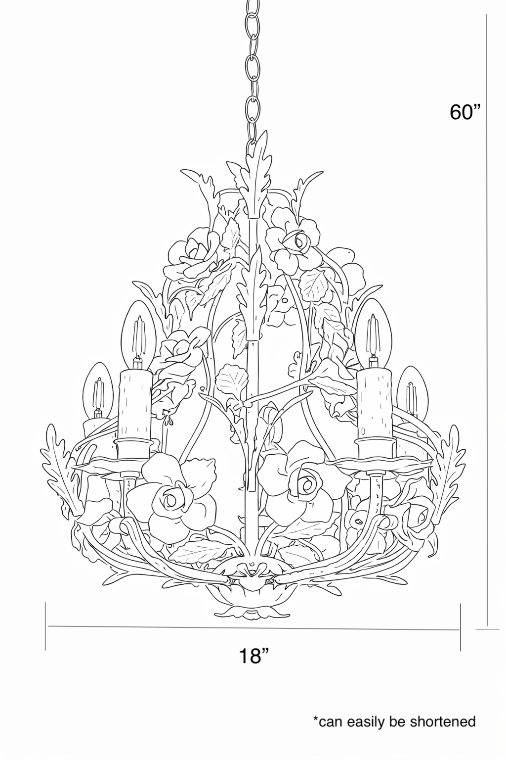 Vintage Italian Tole Chandelier