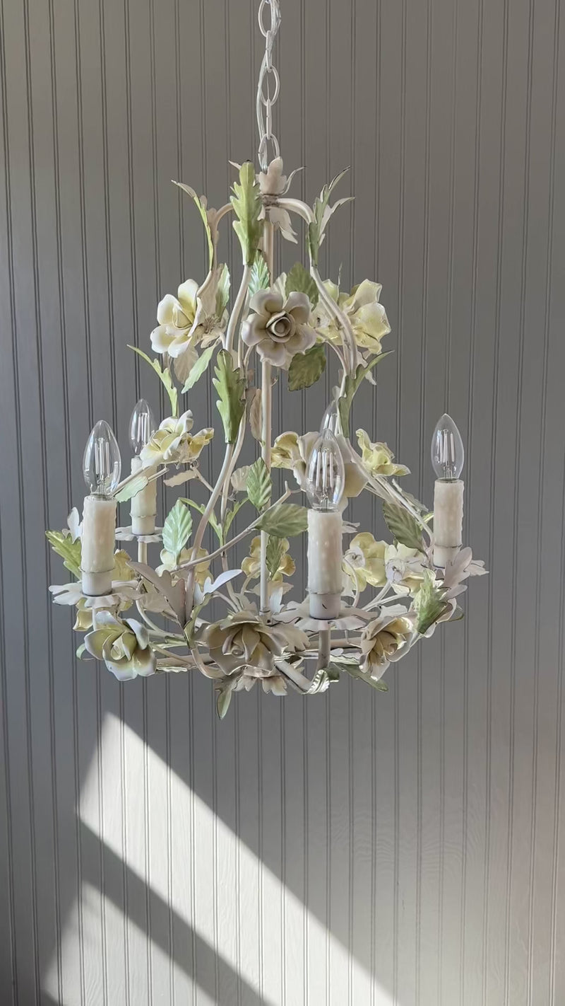 Vintage Italian Tole Chandelier